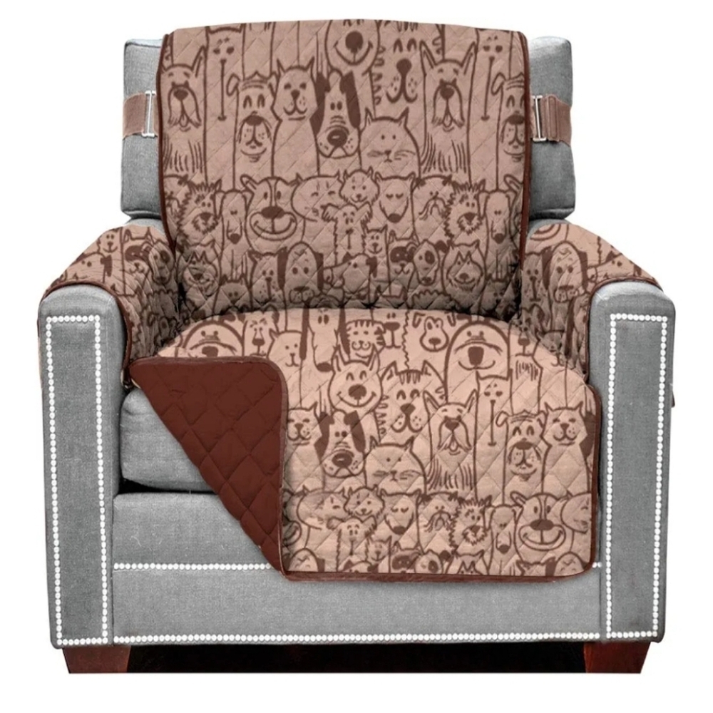 Brown Couch Cover Reverable Pattern For 48 Inch One Seat "Large" Chair - Picture 7 of 14